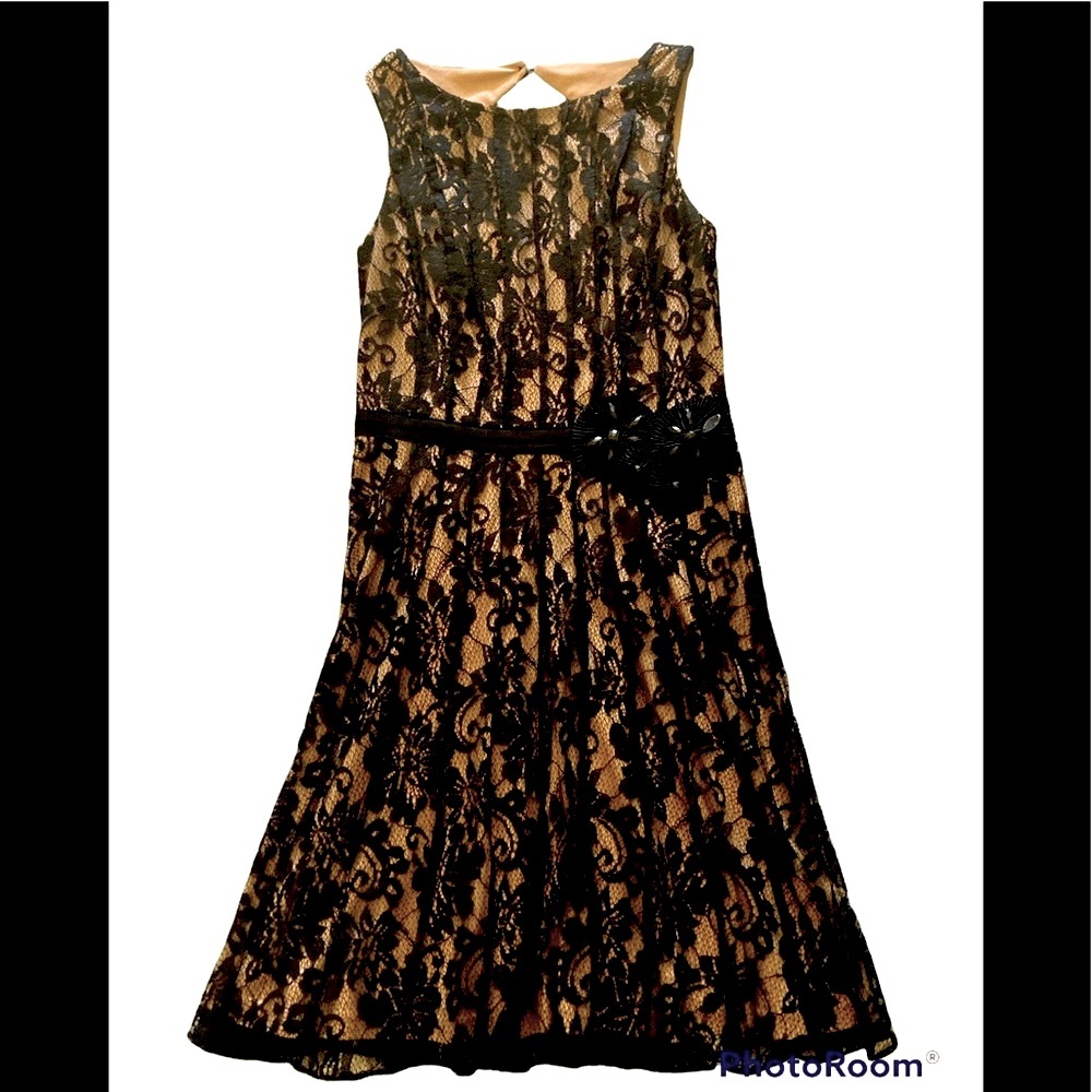 Miss Sixty M60 Dress Sleeveless Black Nude Lace Open Back Size 4